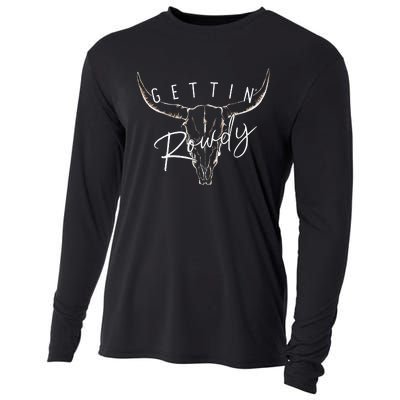 Getting Rowdy Western Getting Hitched Bachelorette Cooling Performance Long Sleeve Crew