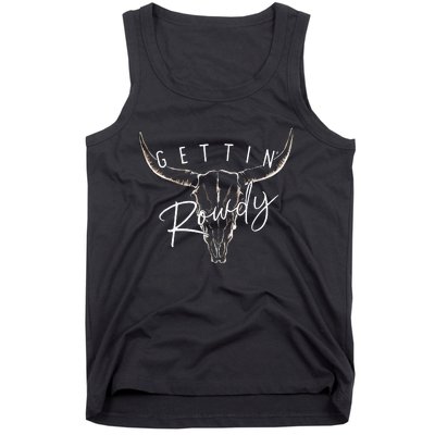 Getting Rowdy Western Getting Hitched Bachelorette Tank Top