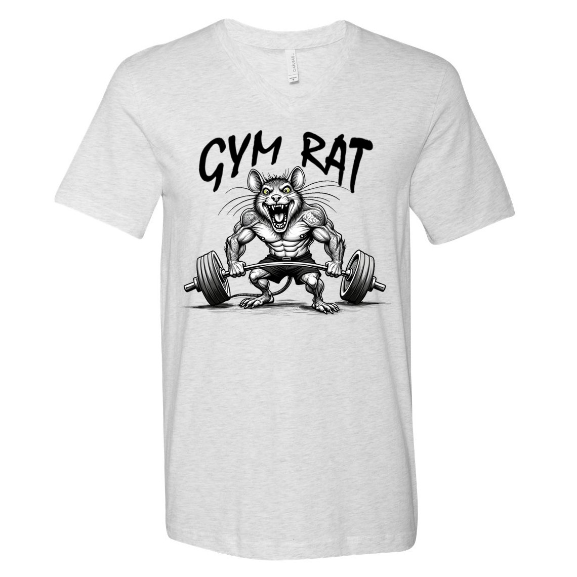 Gym Rat Workout Front and Back V-Neck T-Shirt
