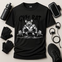 Gym Rat Workout Front and Back Cooling Performance Crew T-Shirt