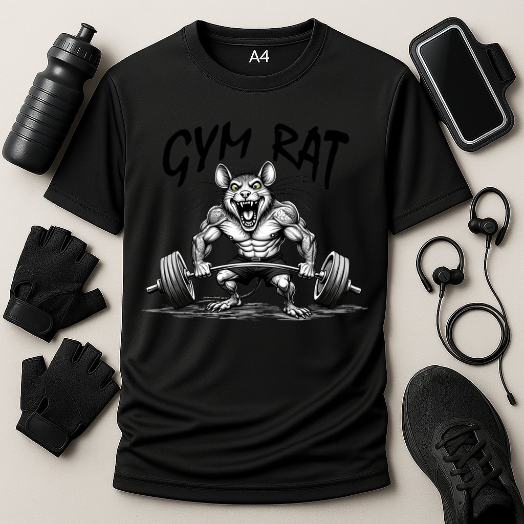 Gym Rat Workout Front and Back Cooling Performance Crew T-Shirt