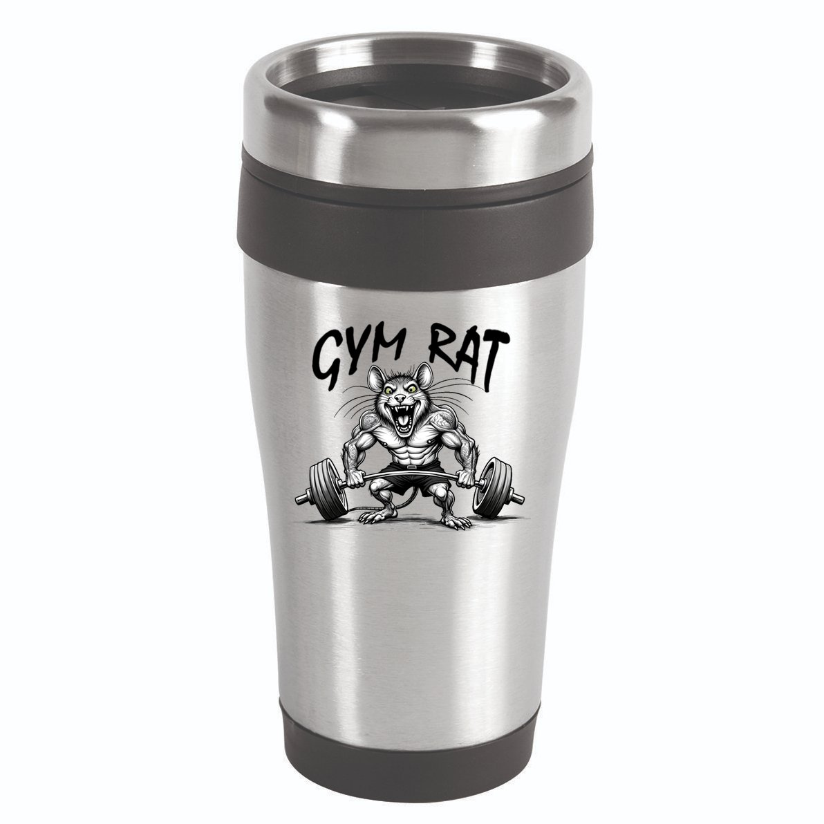 Gym Rat Workout Front and Back 16oz Travel Tumbler