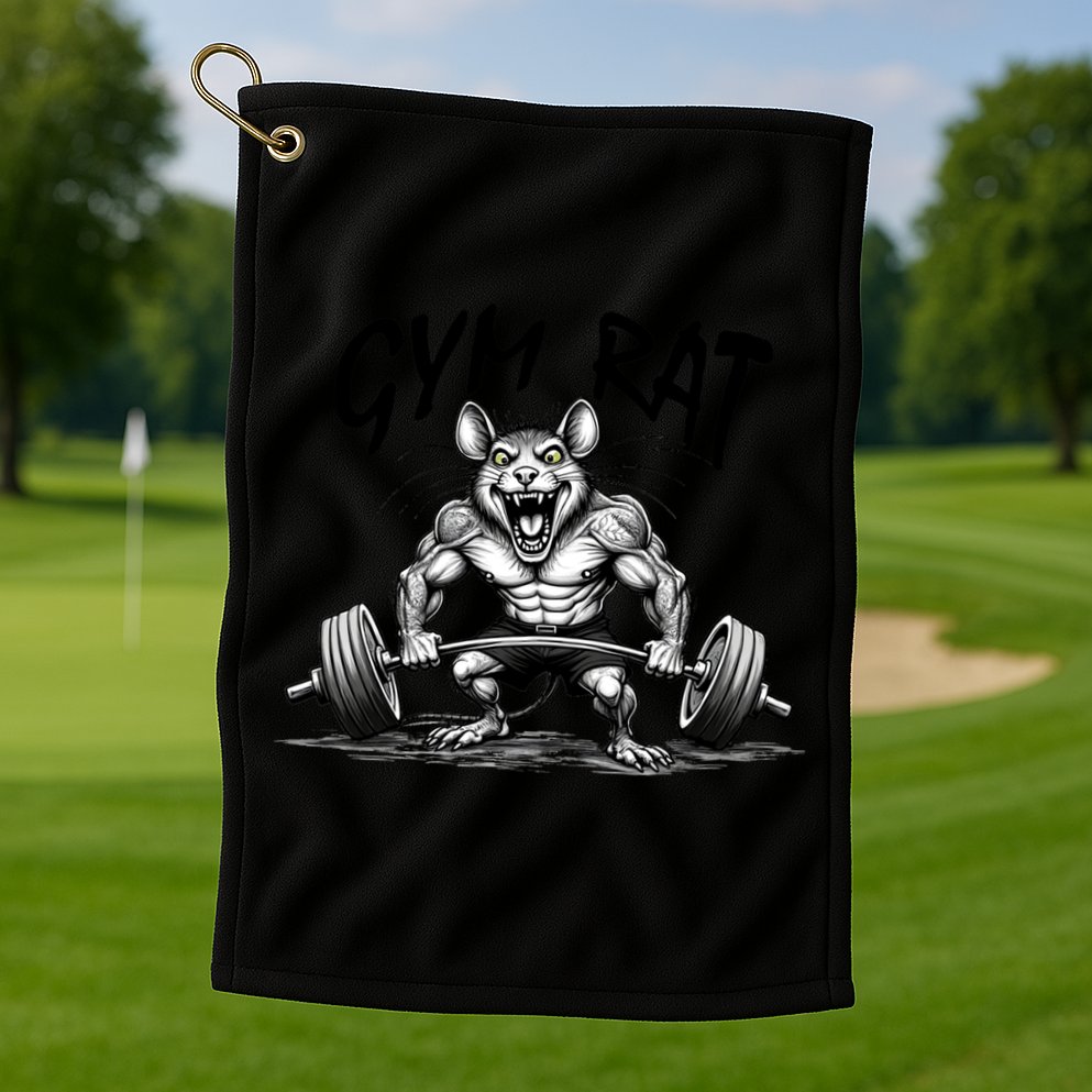 Gym Rat Workout Front and Back Golf Towel