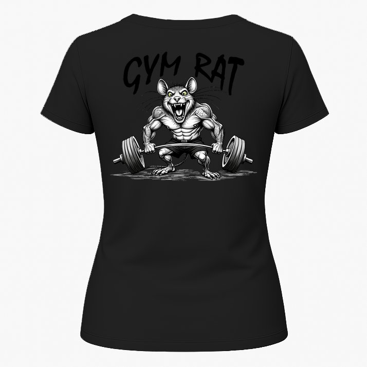 Gym Rat Workout Front and Back Womens T-Shirt