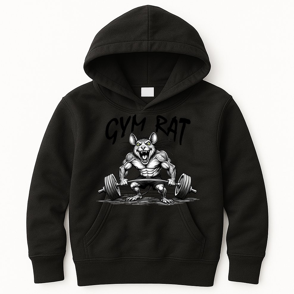 Gym Rat Workout Front and Back Kids Hoodie
