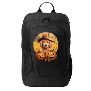 Golden Retriever Witch Howloween Pawsome Pumpkin Halloween Meaningful Gift City Backpack