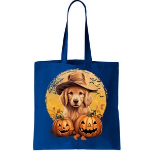 Golden Retriever Witch Howloween Pawsome Pumpkin Halloween Meaningful Gift Tote Bag