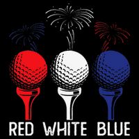 Golf Red White Blue Us Flag Patriotic 4th Of July Cooling Performance Crew T-Shirt
