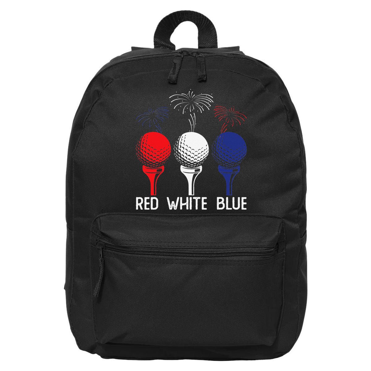 Golf Red White Blue Us Flag Patriotic 4th Of July 16 in Basic Backpack