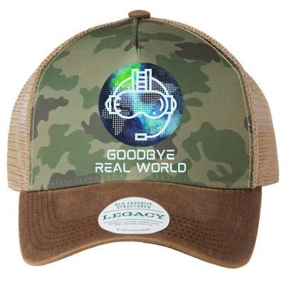 Goodbye Real World Virtual Reality VR AR Gamer World Headset Legacy Tie Dye Trucker Hat
