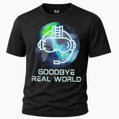 Goodbye Real World Virtual Reality VR AR Gamer World Headset Performance Shirt
