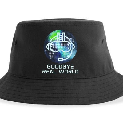 Goodbye Real World Virtual Reality VR AR Gamer World Headset Sustainable Bucket Hat