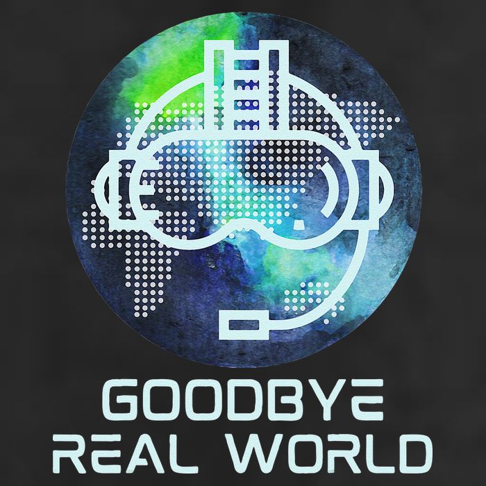 Goodbye Real World Virtual Reality VR AR Gamer World Headset 25L Jumbo Tote