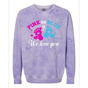 Gender Reveal We Love You Meaningful Gift Colorblast Crewneck Sweatshirt