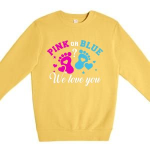 Gender Reveal We Love You Meaningful Gift Premium Crewneck Sweatshirt