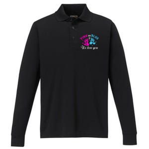 Gender Reveal We Love You Meaningful Gift Performance Long Sleeve Polo