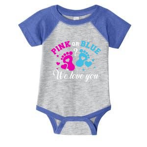 Gender Reveal We Love You Meaningful Gift Infant Baby Jersey Bodysuit