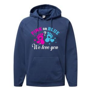 Gender Reveal We Love You Meaningful Gift Performance Fleece Hoodie