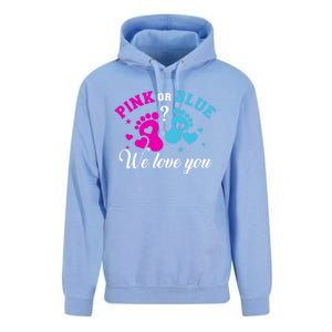 Gender Reveal We Love You Meaningful Gift Unisex Surf Hoodie