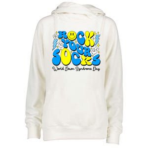 Groovy Rock Your Socks World Down Syndrome Awareness Day Womens Funnel Neck Pullover Hood