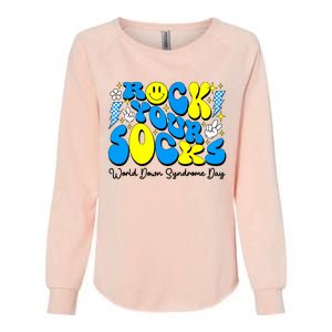 Groovy Rock Your Socks World Down Syndrome Awareness Day Womens California Wash Sweatshirt