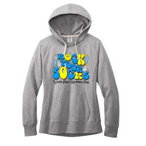 Groovy Rock Your Socks World Down Syndrome Awareness Day Women's Fleece Hoodie