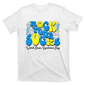 Groovy Rock Your Socks World Down Syndrome Awareness Day T-Shirt