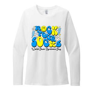 Groovy Rock Your Socks World Down Syndrome Awareness Day Womens CVC Long Sleeve Shirt