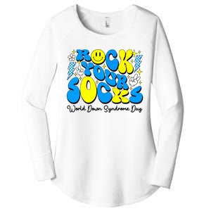 Groovy Rock Your Socks World Down Syndrome Awareness Day Women's Perfect Tri Tunic Long Sleeve Shirt