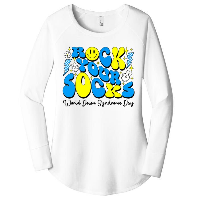 Groovy Rock Your Socks World Down Syndrome Awareness Day Women's Perfect Tri Tunic Long Sleeve Shirt