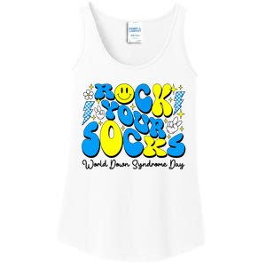 Groovy Rock Your Socks World Down Syndrome Awareness Day Ladies Essential Tank