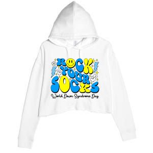 Groovy Rock Your Socks World Down Syndrome Awareness Day Crop Fleece Hoodie