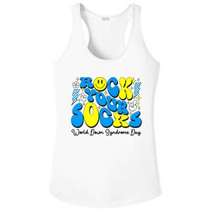 Groovy Rock Your Socks World Down Syndrome Awareness Day Ladies PosiCharge Competitor Racerback Tank