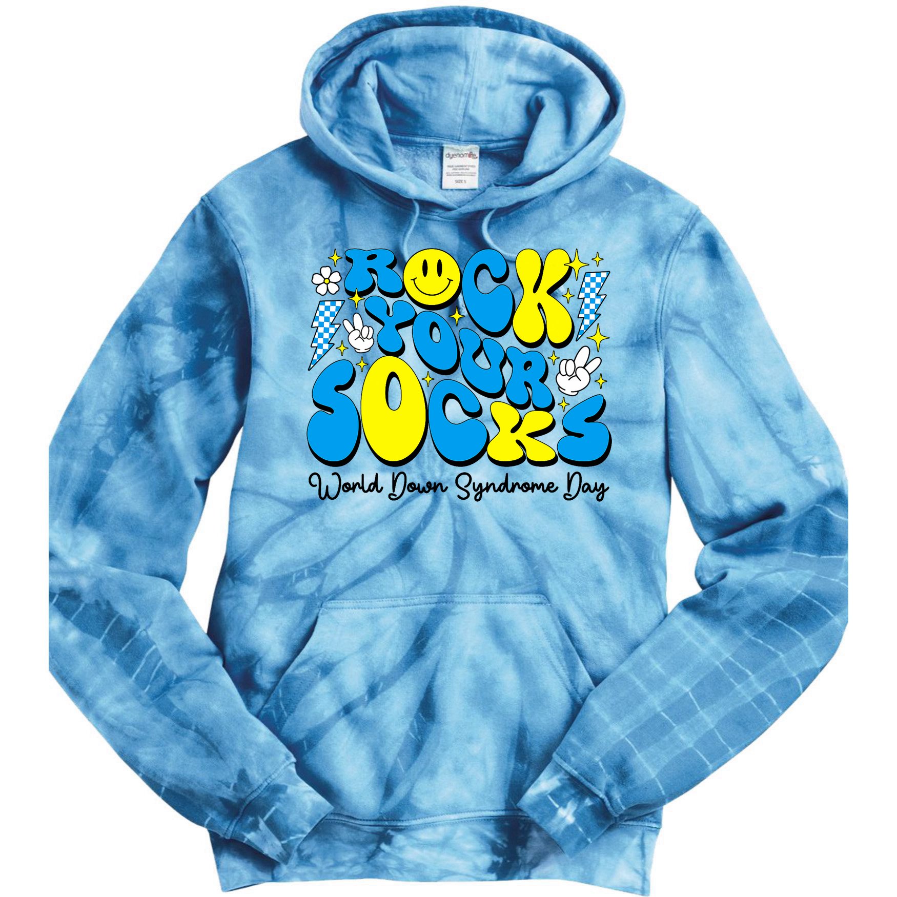 Groovy Rock Your Socks World Down Syndrome Awareness Day Tie Dye Hoodie