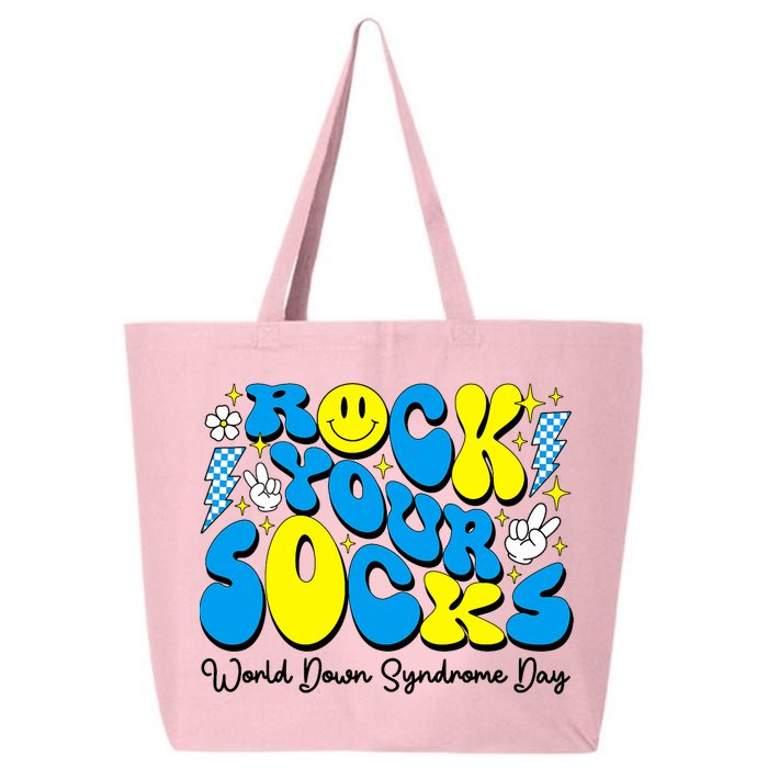 Groovy Rock Your Socks World Down Syndrome Awareness Day 25L Jumbo Tote