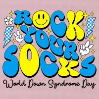 Groovy Rock Your Socks World Down Syndrome Awareness Day 25L Jumbo Tote