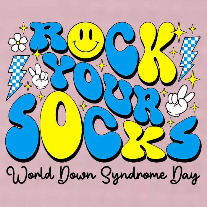 Groovy Rock Your Socks World Down Syndrome Awareness Day 25L Jumbo Tote