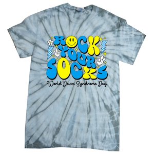 Groovy Rock Your Socks World Down Syndrome Awareness Day Tie-Dye T-Shirt