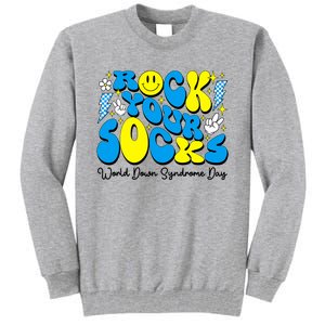 Groovy Rock Your Socks World Down Syndrome Awareness Day Tall Sweatshirt