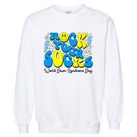 Groovy Rock Your Socks World Down Syndrome Awareness Day Garment-Dyed Sweatshirt