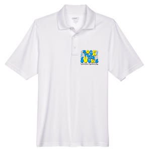 Groovy Rock Your Socks World Down Syndrome Awareness Day Men's Origin Performance Pique Polo