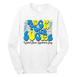 Groovy Rock Your Socks World Down Syndrome Awareness Day Long Sleeve Shirt