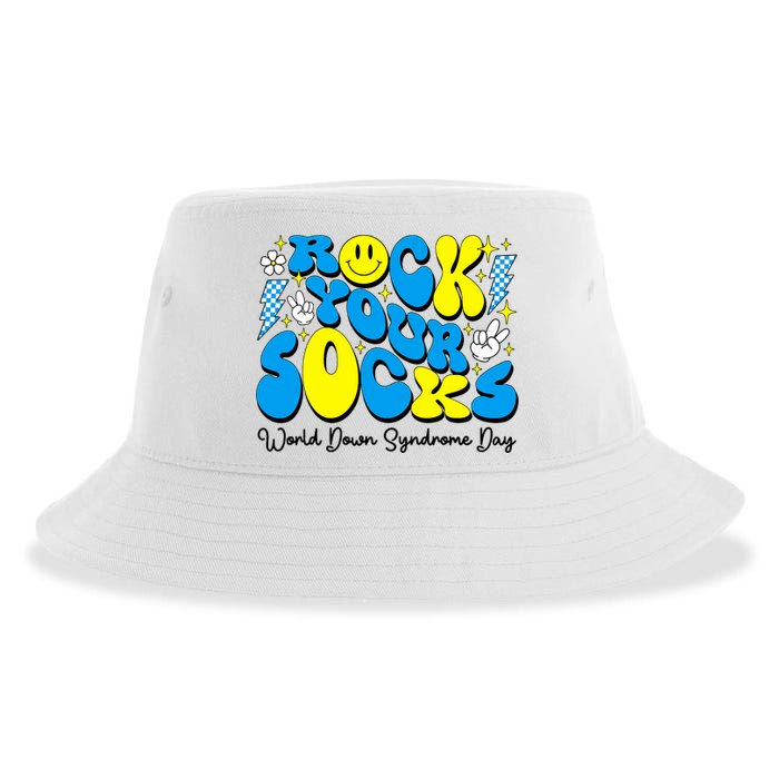 Groovy Rock Your Socks World Down Syndrome Awareness Day Sustainable Bucket Hat