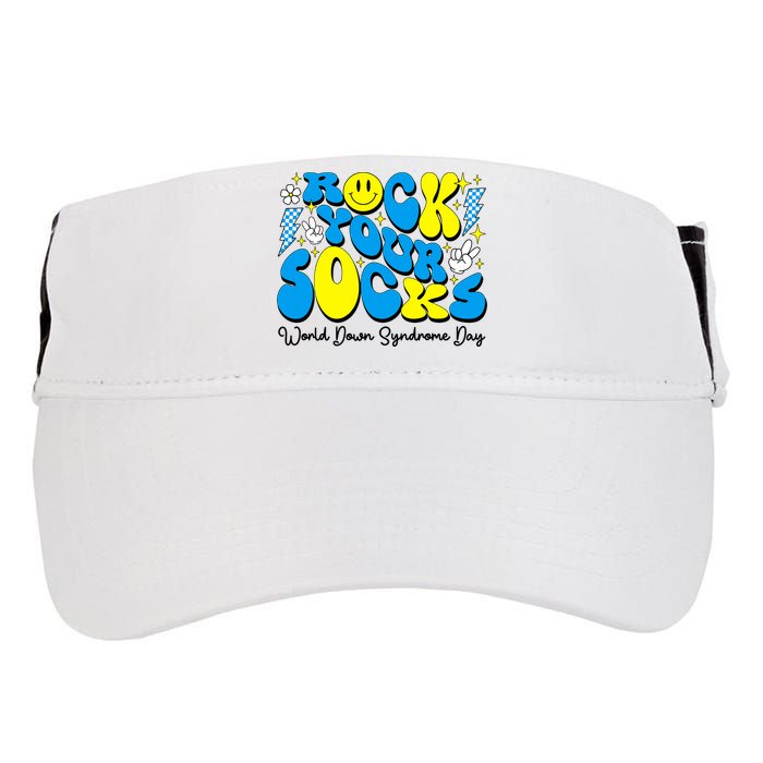 Groovy Rock Your Socks World Down Syndrome Awareness Day Adult Drive Performance Visor