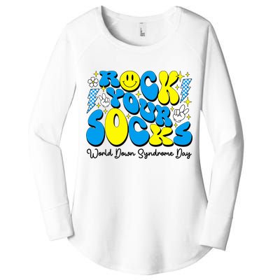Groovy Rock Your Socks World Down Syndrome Awareness Day Women's Perfect Tri Tunic Long Sleeve Shirt