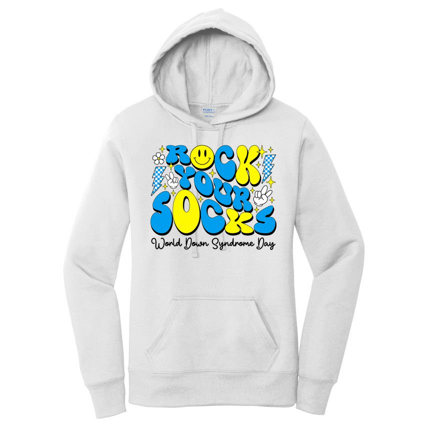 Groovy Rock Your Socks World Down Syndrome Awareness Day Women's Pullover Hoodie