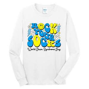 Groovy Rock Your Socks World Down Syndrome Awareness Day Tall Long Sleeve T-Shirt