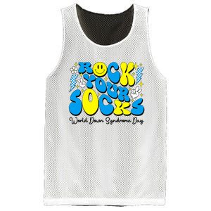 Groovy Rock Your Socks World Down Syndrome Awareness Day Mesh Reversible Basketball Jersey Tank