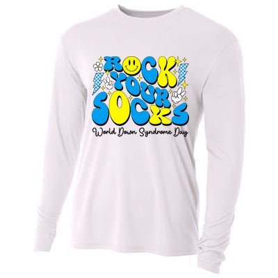 Groovy Rock Your Socks World Down Syndrome Awareness Day Cooling Performance Long Sleeve Crew