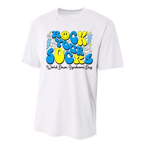 Groovy Rock Your Socks World Down Syndrome Awareness Day Performance Sprint T-Shirt